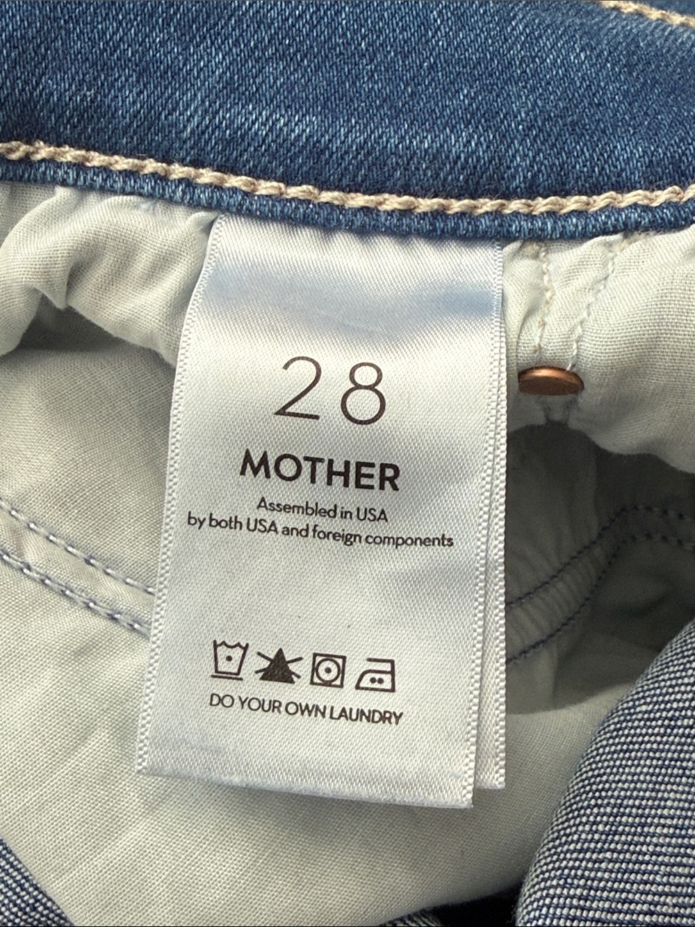 MOTHER High Waisted Rider Skim Straight Leg in Hue Are You? Jeans Size 28 - Picture 9 of 11